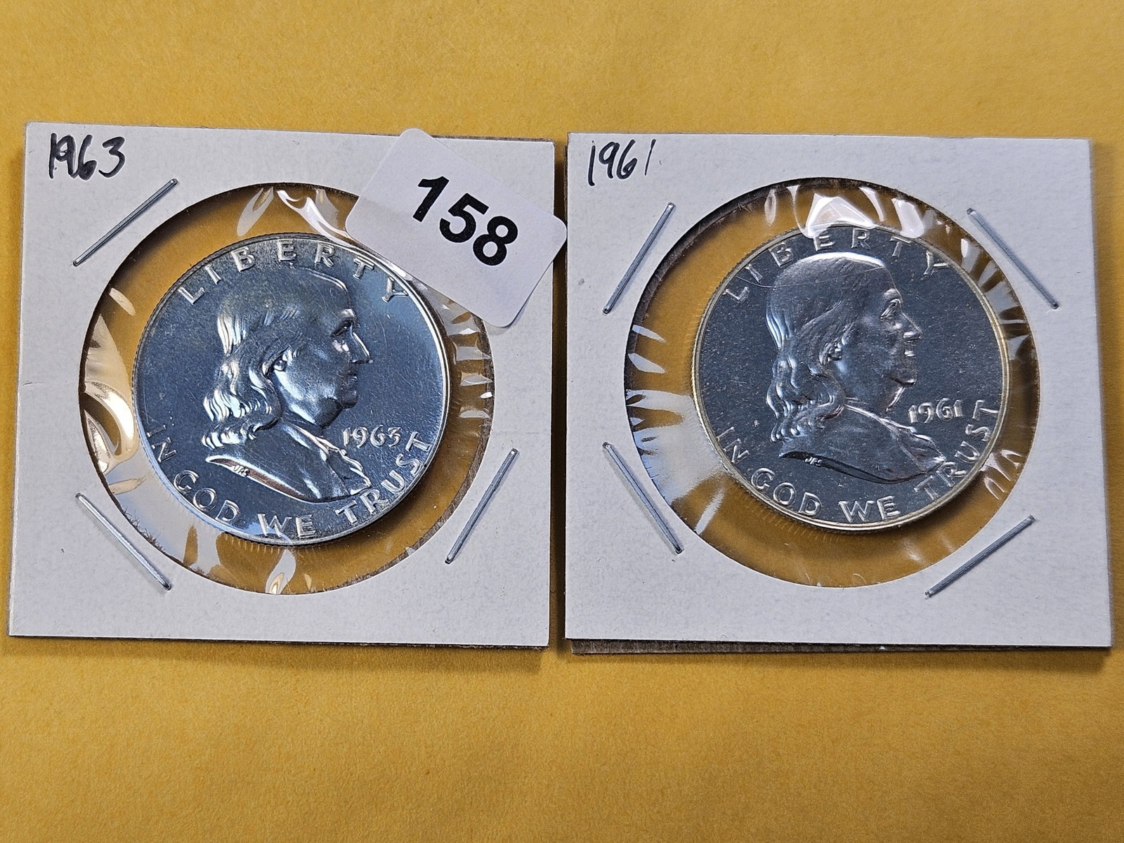 Two GEM Proof Franklin Silver Half Dollars (1 of 6)