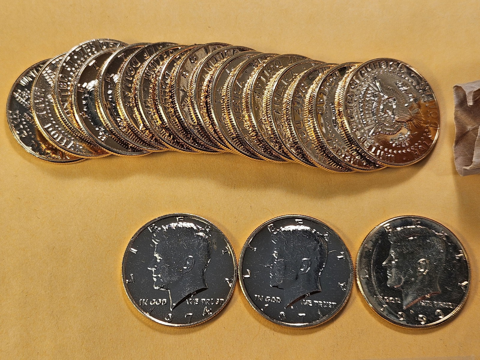 Full Roll! Twenty Gold Plated Clad Kennedy Half Dollars - 2