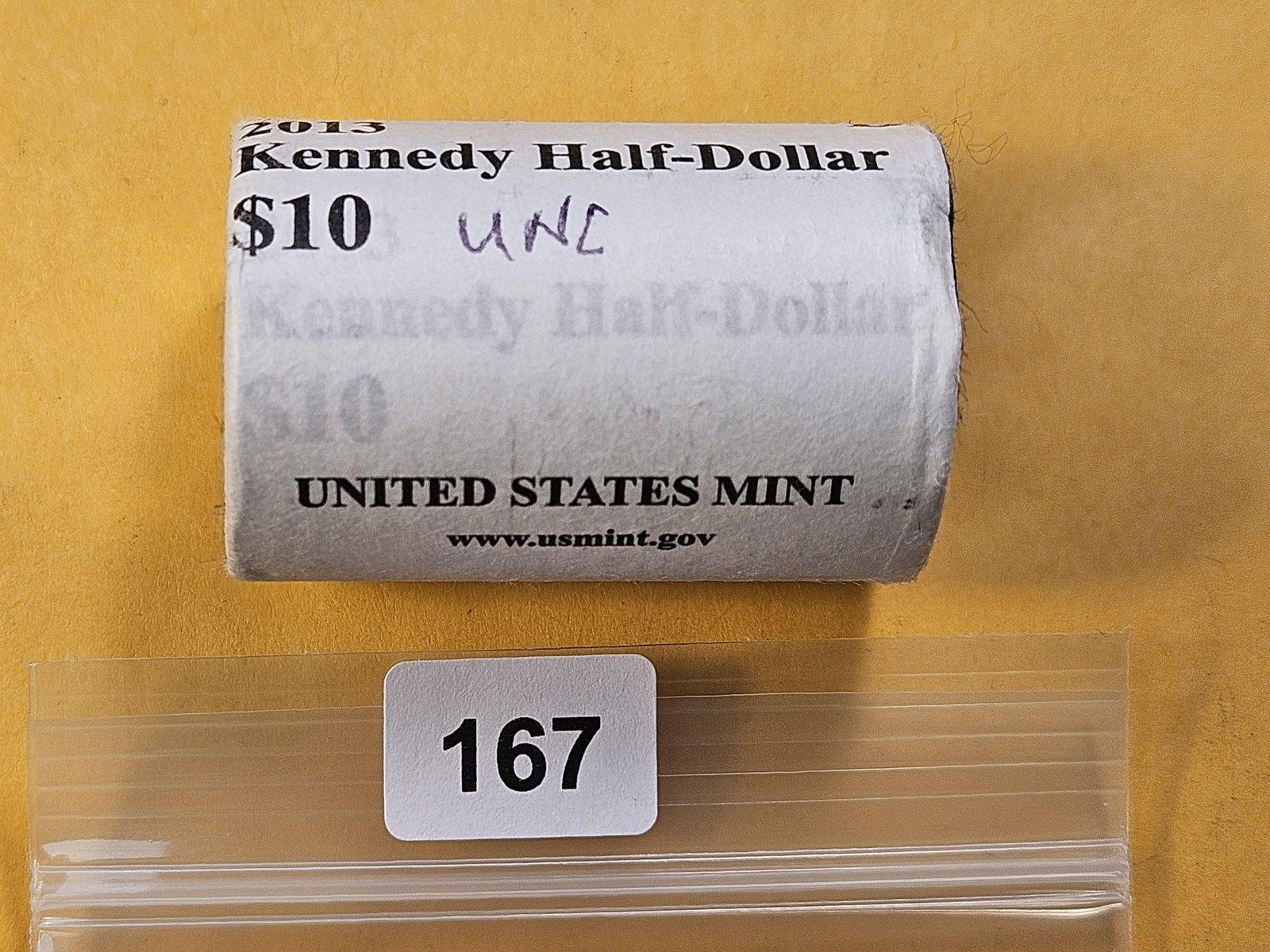 Full Roll of 2013-D Kennedy Half Dollars: In Original Mint Wrap