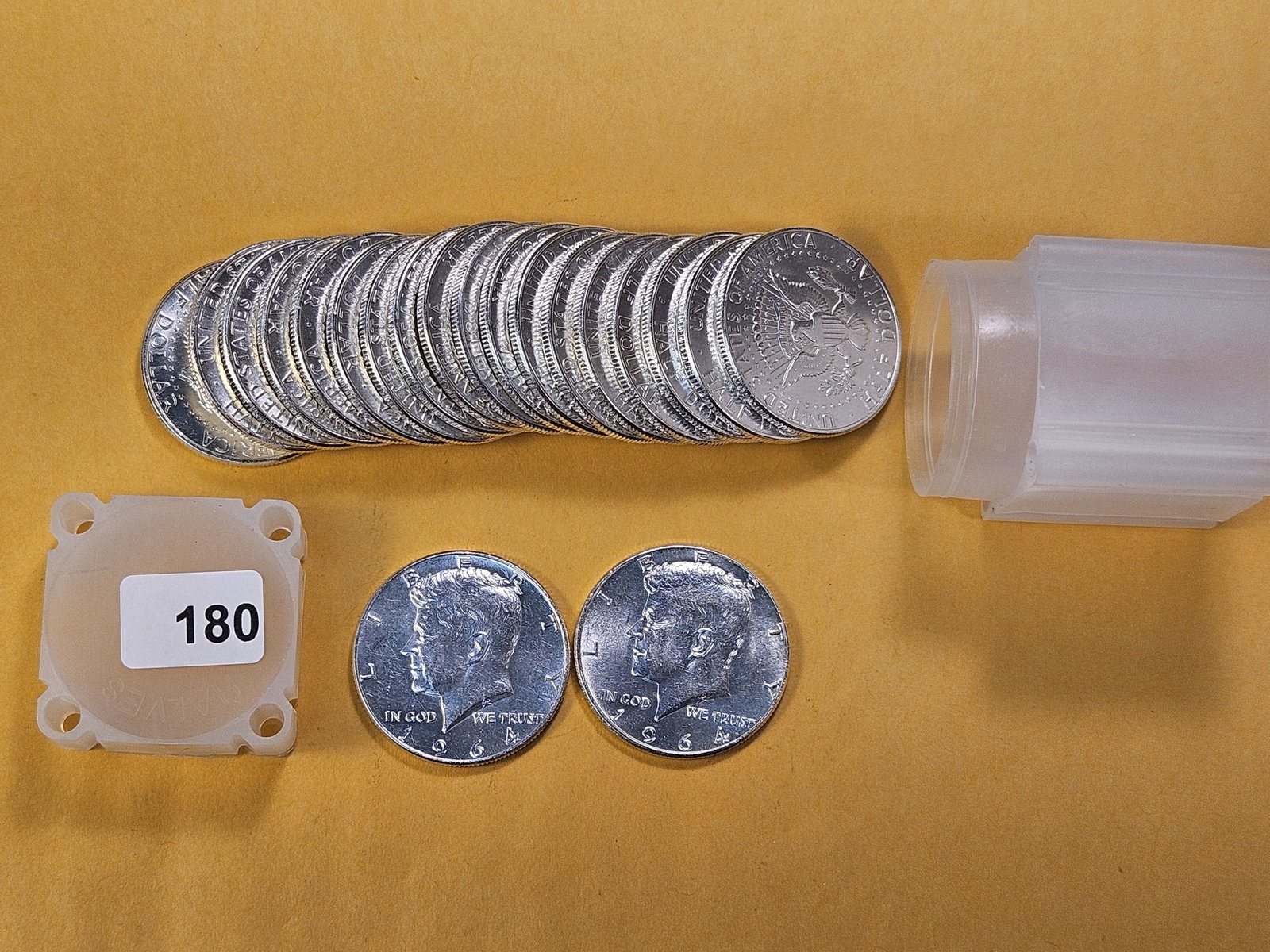 Full Roll! Twenty 1964 Kennedy Silver Half Dollars - 2