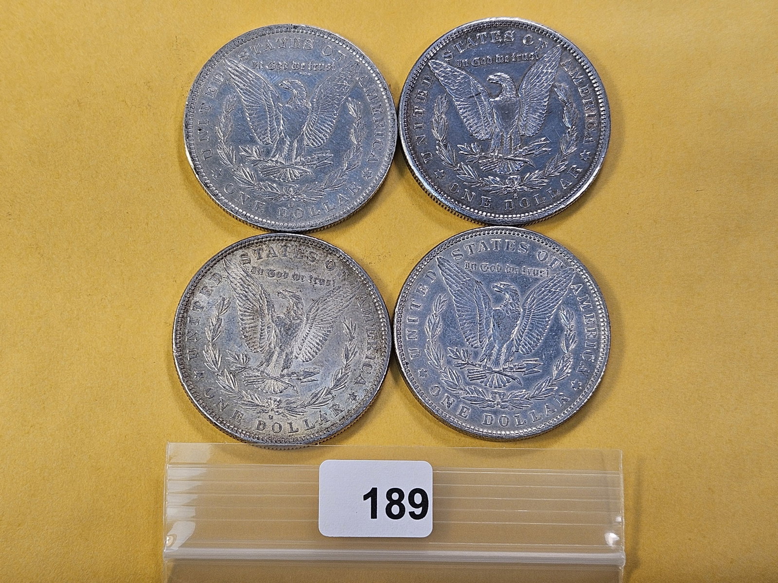 Four Circulated Morgan Silver Dollars - 3