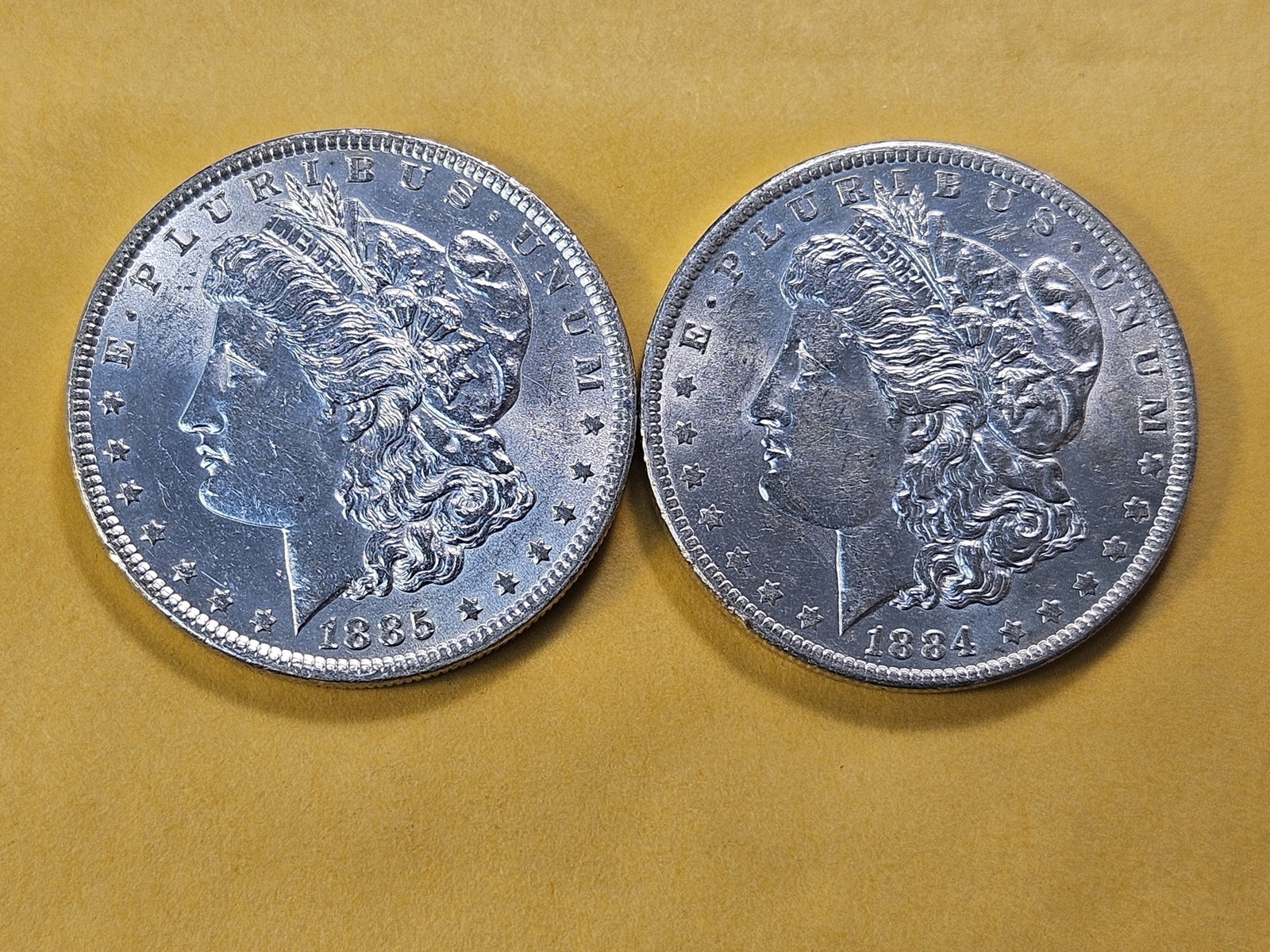 Two About Uncirculated Morgan Silver Dollar - 2