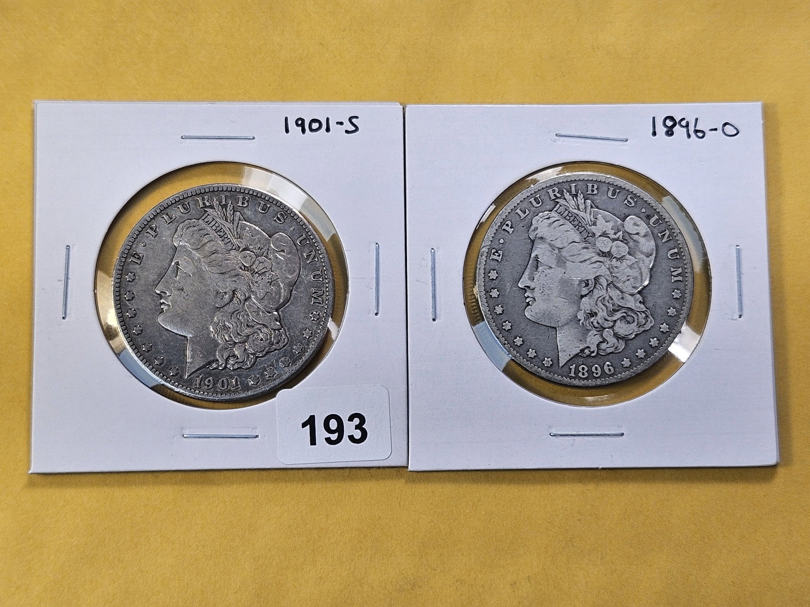 Two Better Date Morgan Silver Dollars: 1896-O and 1901-S