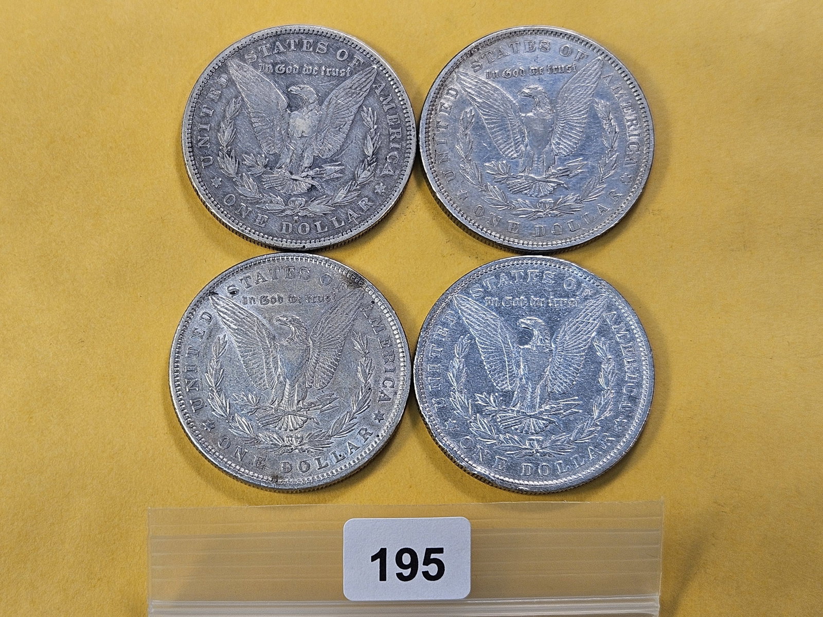 Four Circulated Morgan Silver Dollars - 3