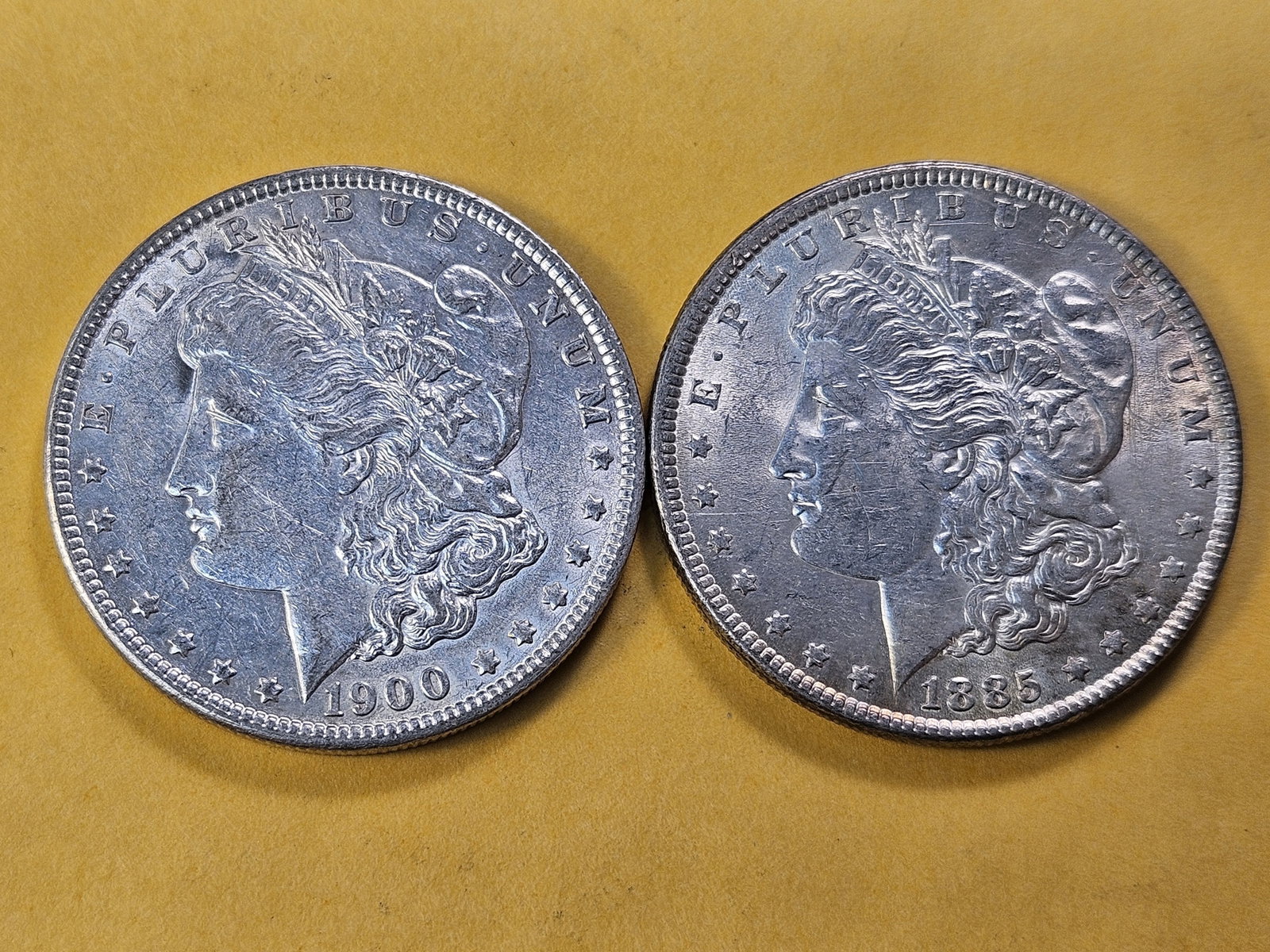 Two About Uncirculated Morgan Silver Dollar - 2