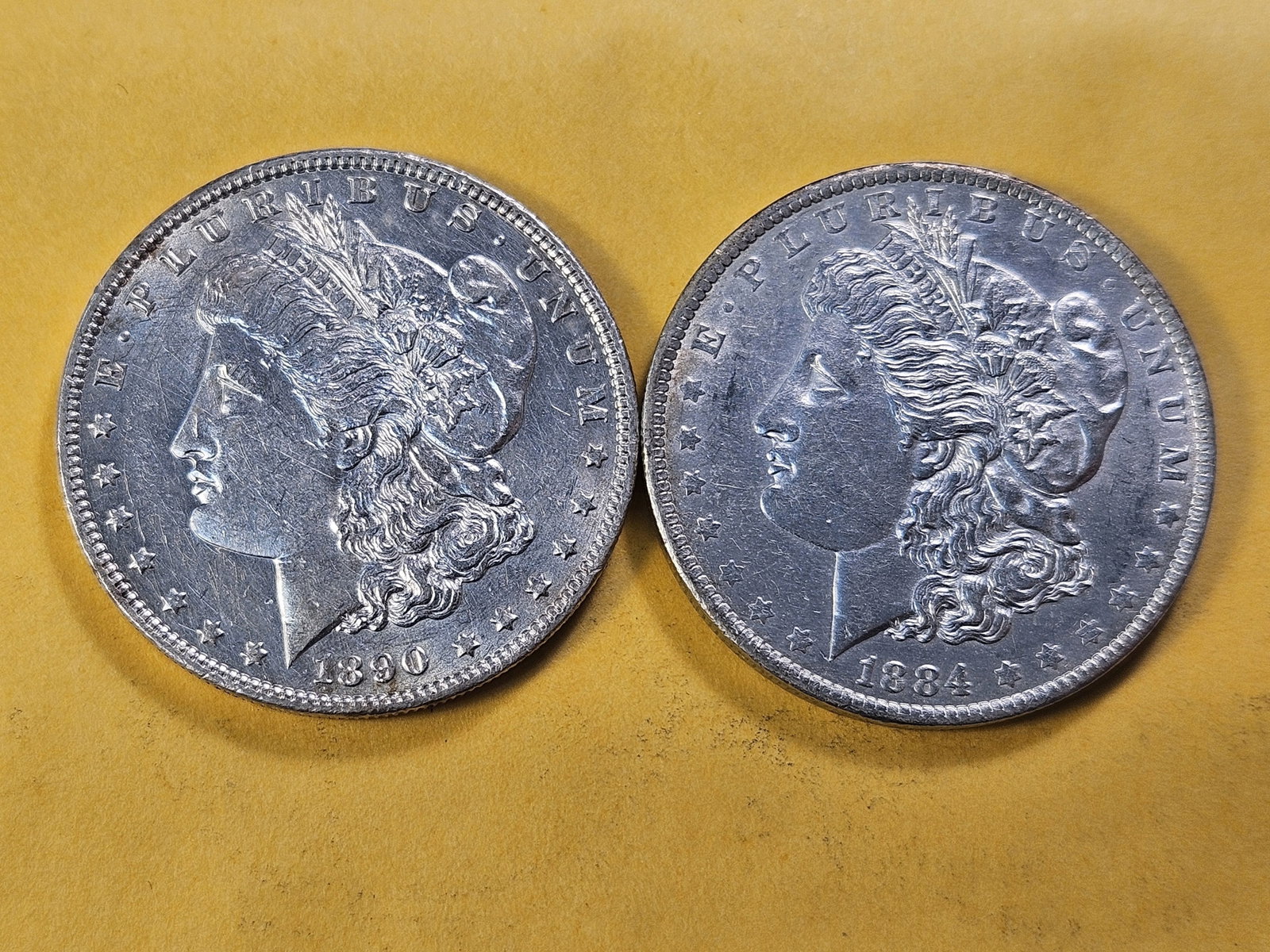 Two About Uncirculated Morgan Silver Dollar - 2