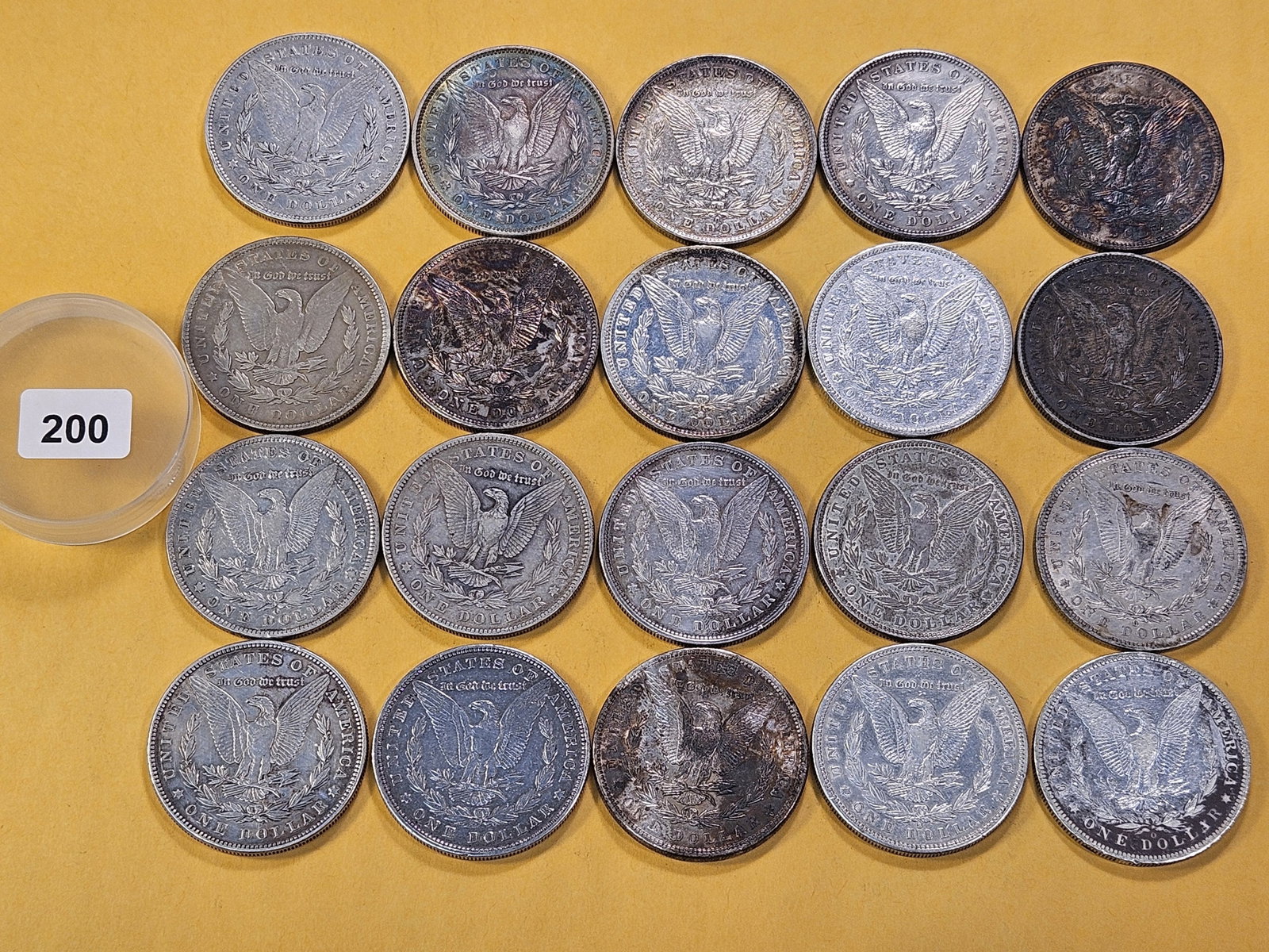 **FULL ROLL** Twenty Morgan Silver Dollars - 6