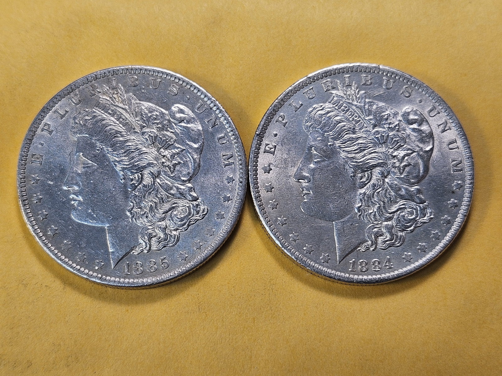 Two About Uncirculated Morgan Silver Dollar - 2