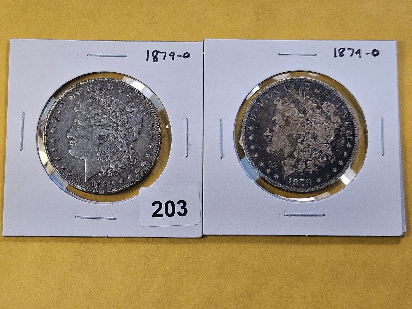 Two Better Date 1879-O Morgan Silver Dollars: Better Dates! Circulated
