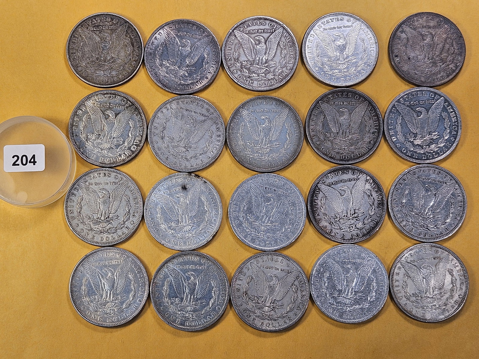 **FULL ROLL** Twenty Morgan Silver Dollars - 6