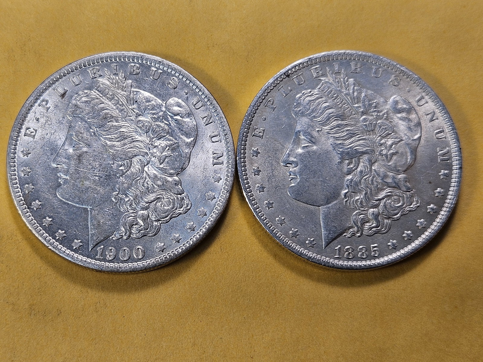 Two About Uncirculated Morgan Silver Dollar - 2