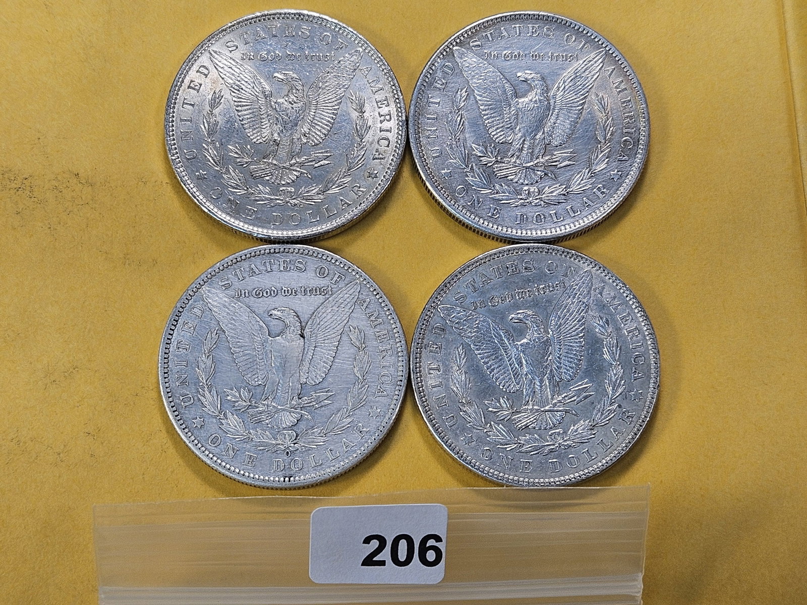 Four Lightly Circulated Morgan Silver Dollars - 3