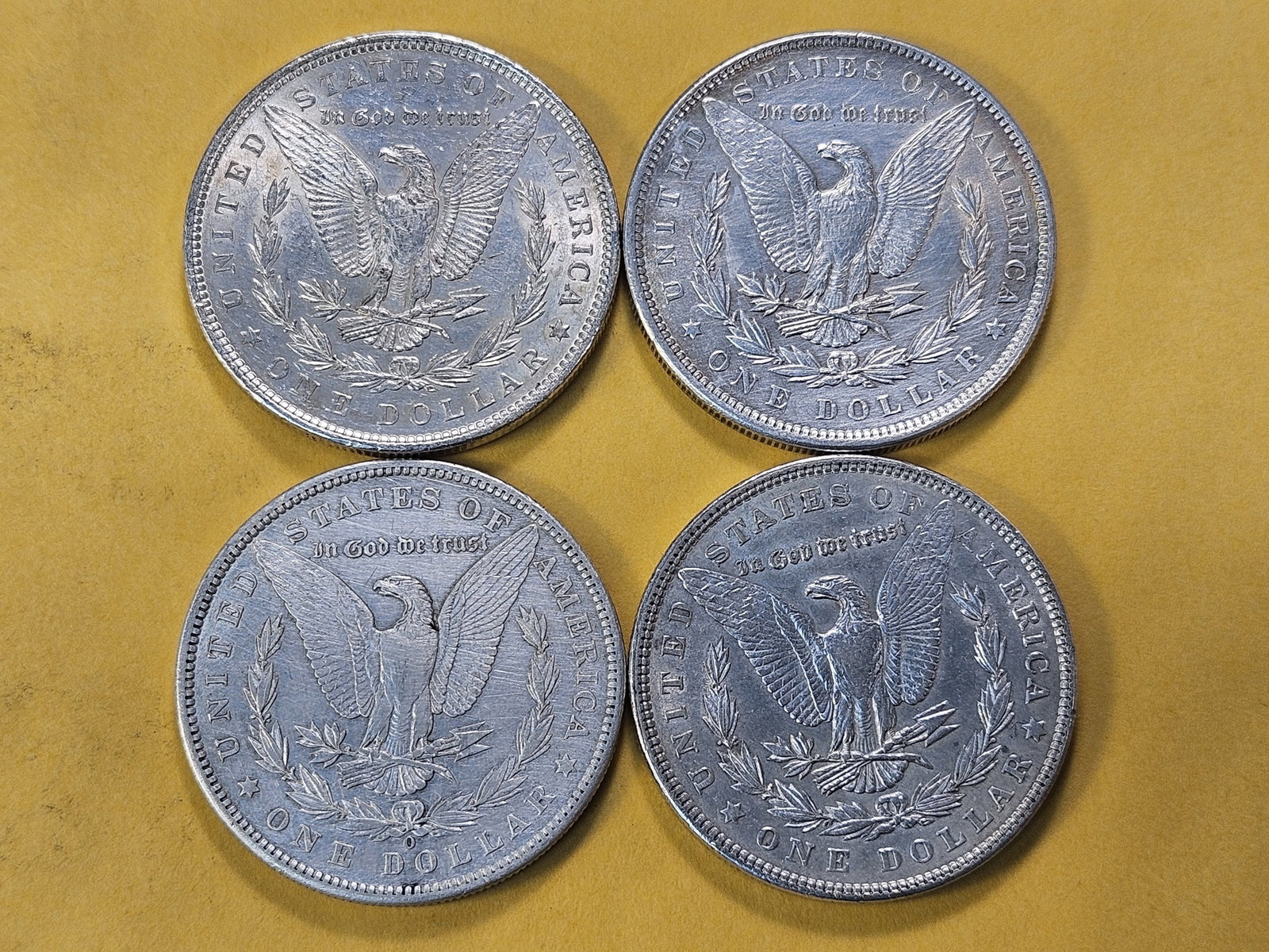 Four Lightly Circulated Morgan Silver Dollars - 4