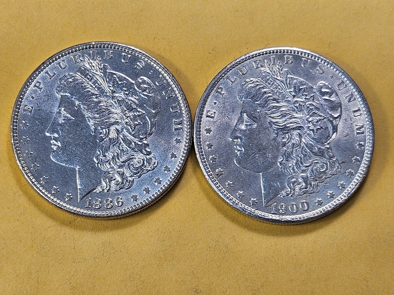Two About Uncirculated Morgan Silver Dollar - 2