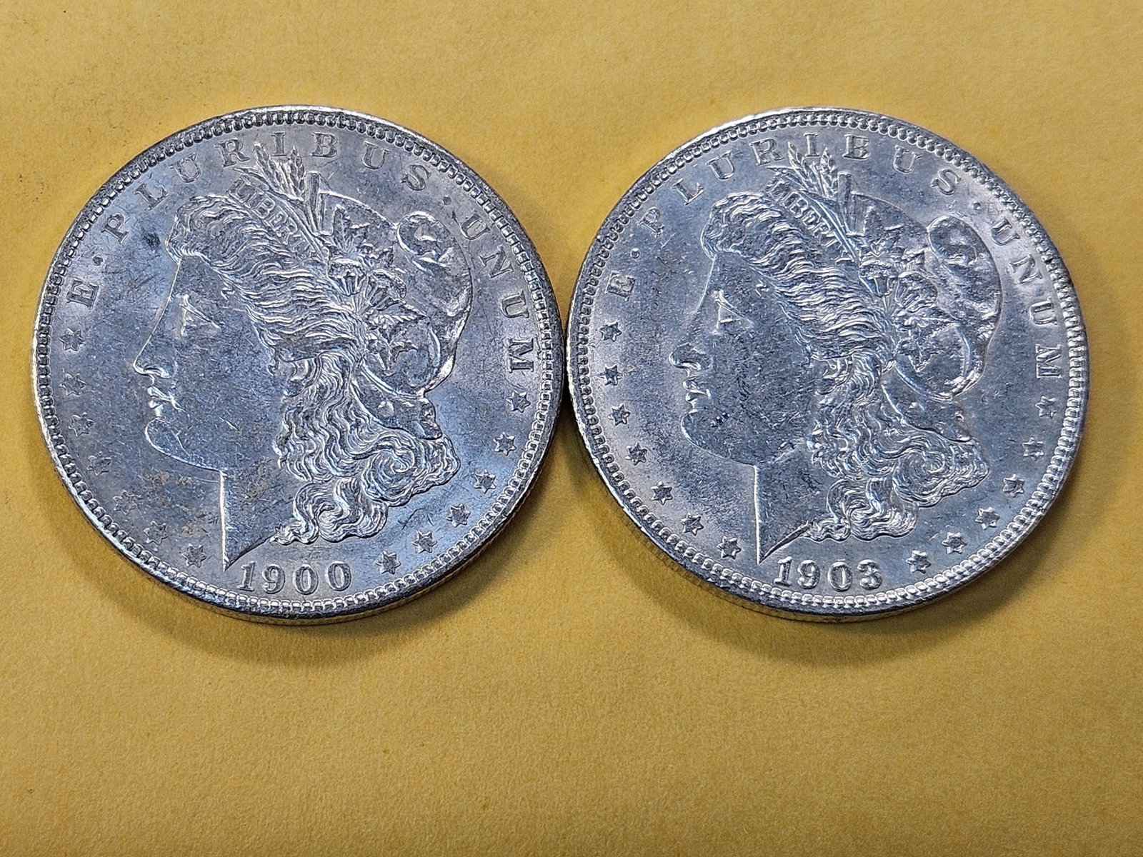 Two About Uncirculated Morgan Silver Dollar - 2