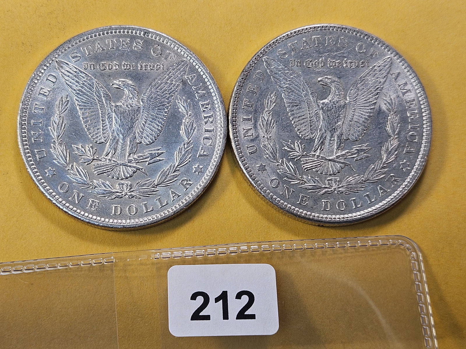 Two About Uncirculated Morgan Silver Dollar - 3