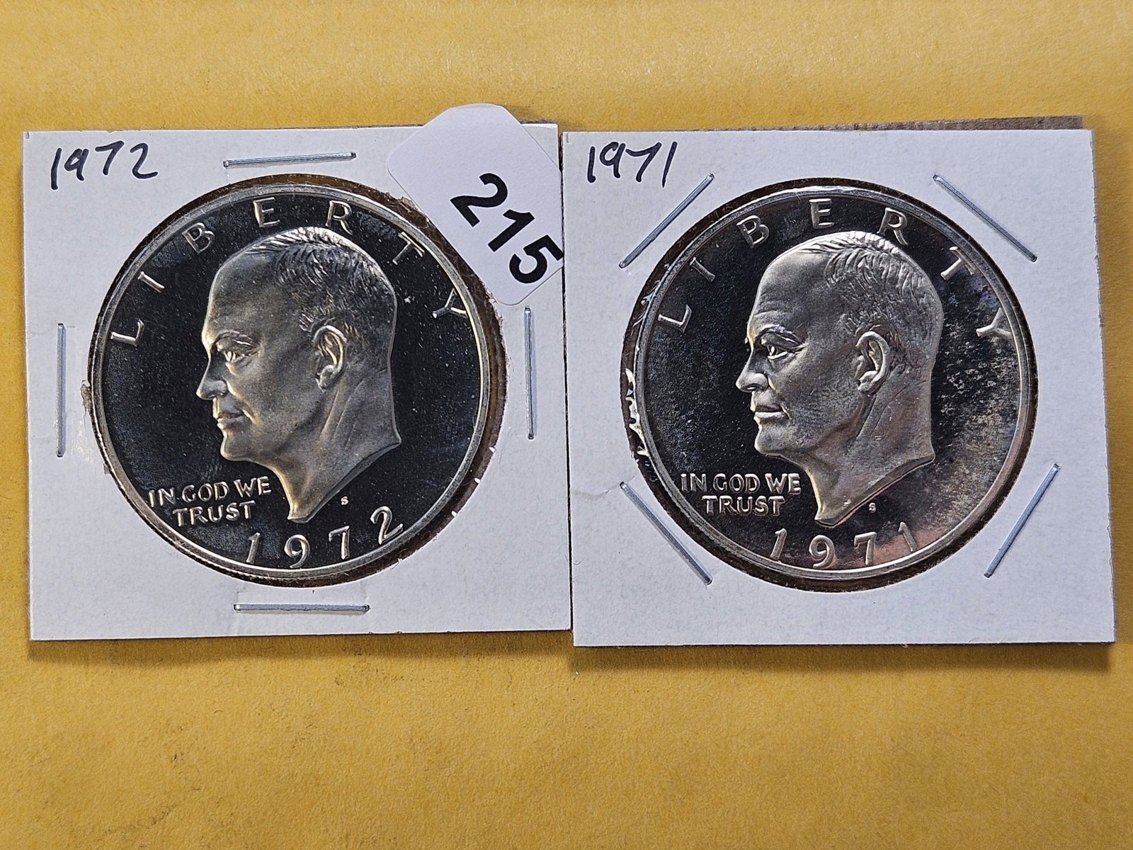 Two GEM Proof Eisenhower Silver Dollars: 1971-S and 1972-S