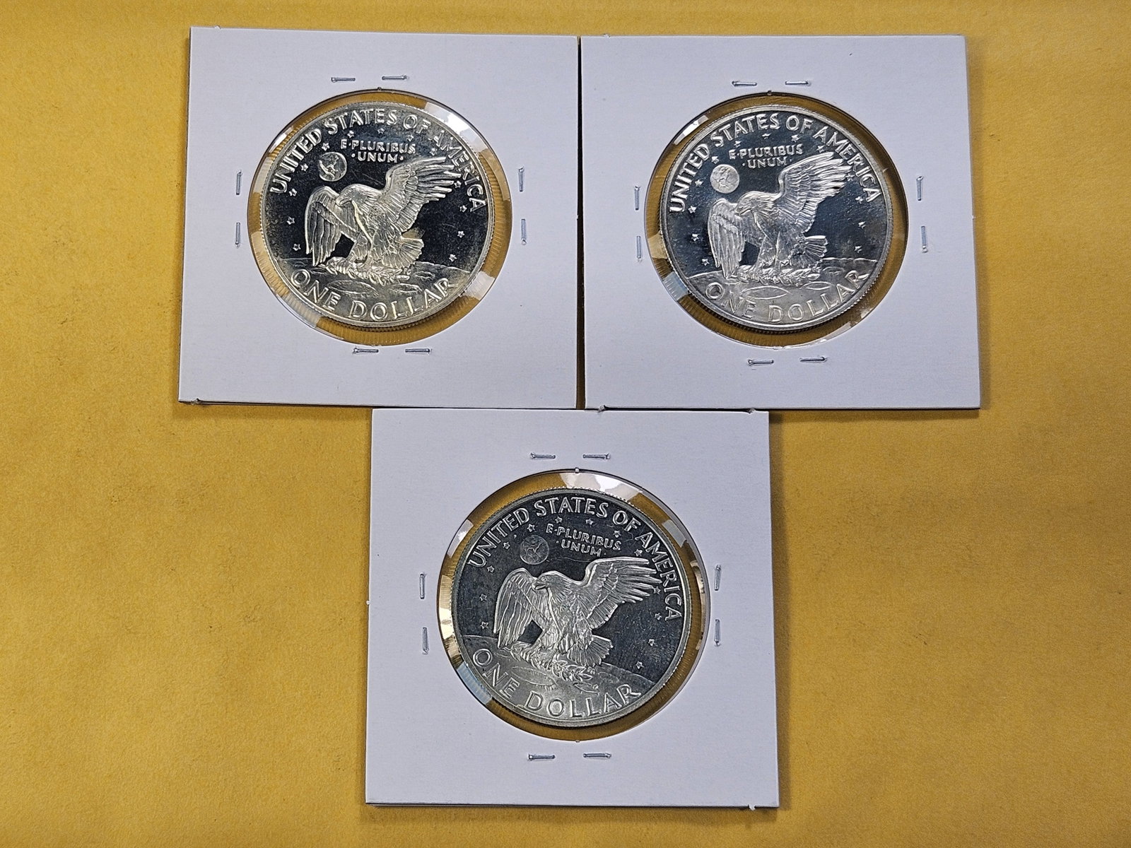 Three GEM Proof Eisenhower Silver Dollars - 5