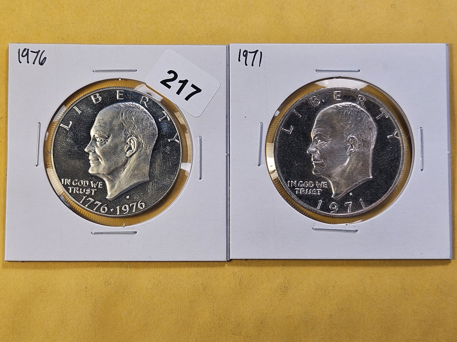 Two GEM Proof Eisenhower Silver Dollars: 1971-S and 1976-S