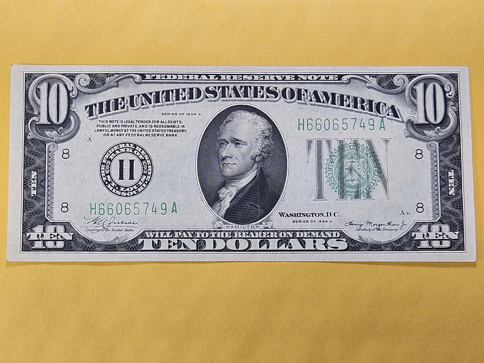 Better Grade 1934-A Ten Dollar Federal Reserve Note - 2