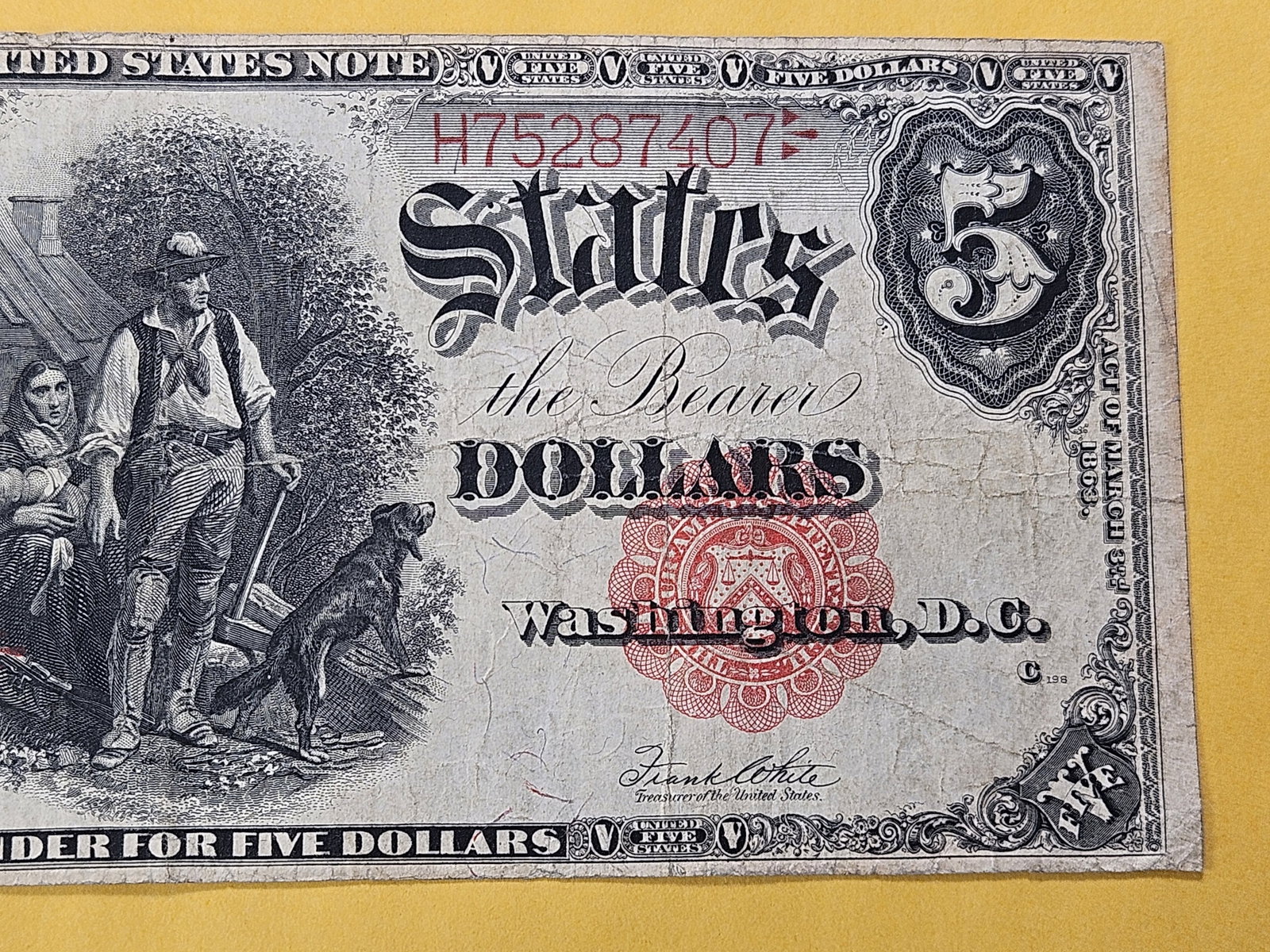 Series 1907 Five Dollar United States Note - 3