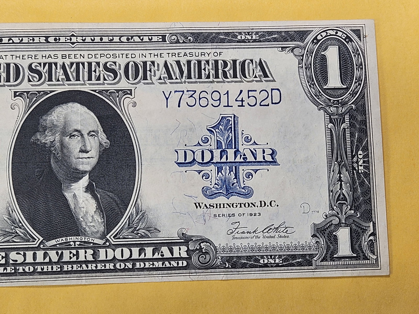 Crisp About Uncirculated Series 1923 Large Size One Dollar Silver Certificate - 3