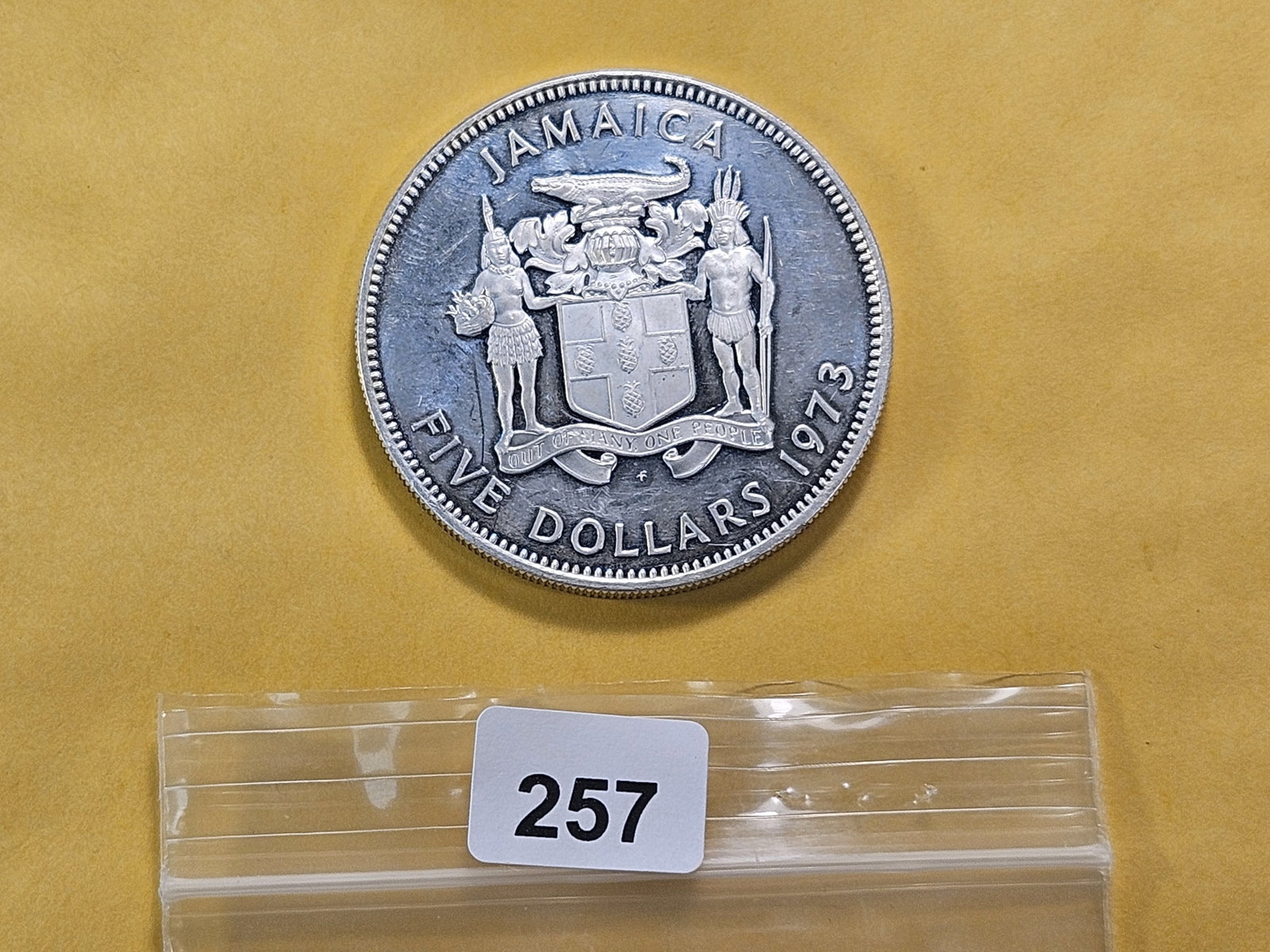 1973 Jamaica Proof Silver Five Dollars - 3