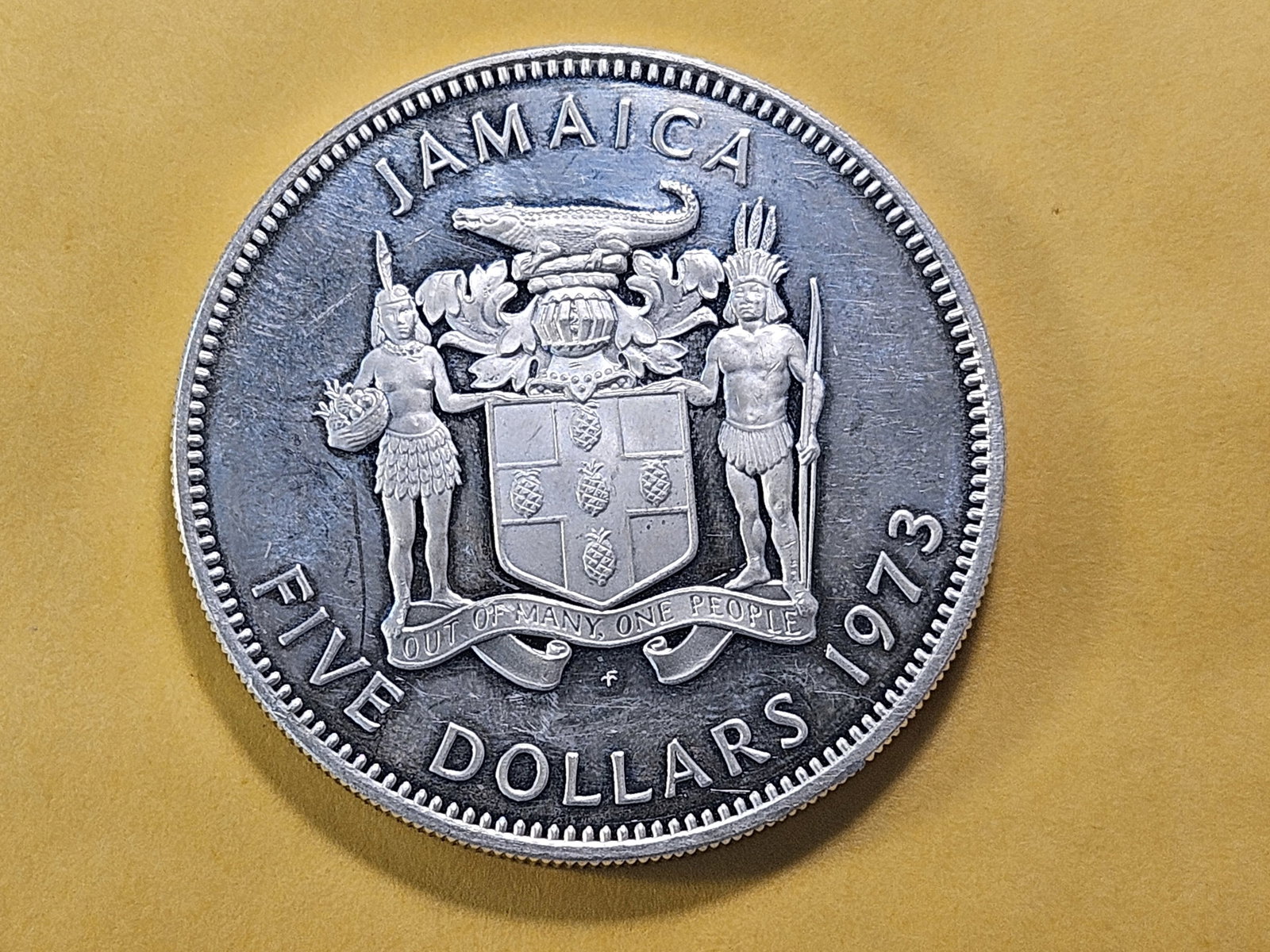 1973 Jamaica Proof Silver Five Dollars - 4