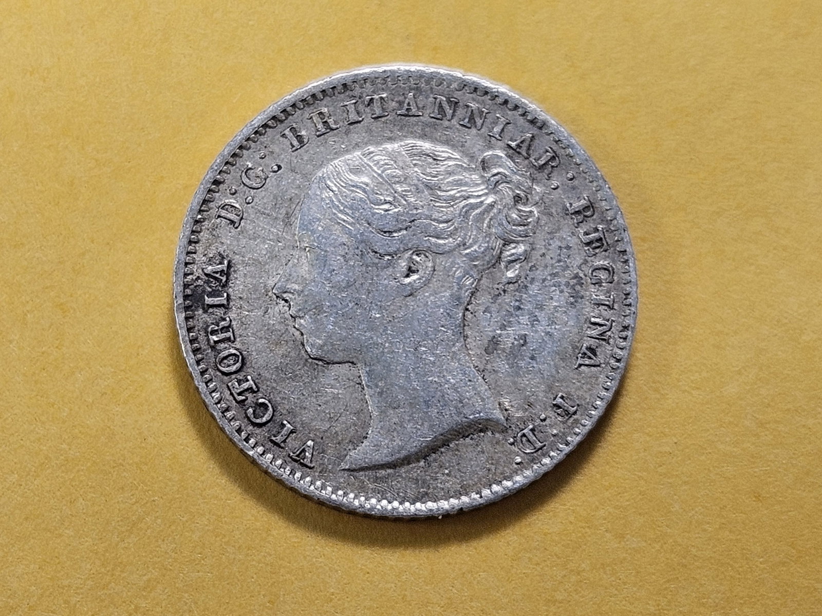Better Date Uncirculated 1846 Great Britain Silver Four Pence: Rare! KM# 731.1