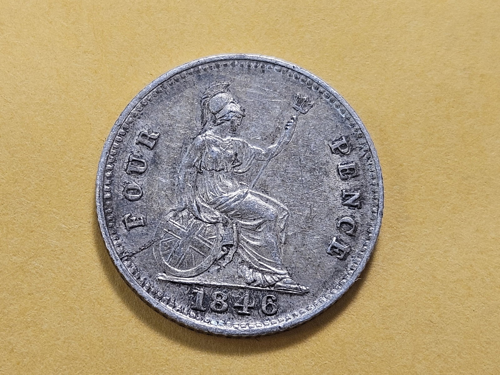 Better Date Uncirculated 1846 Great Britain Silver Four Pence - 5