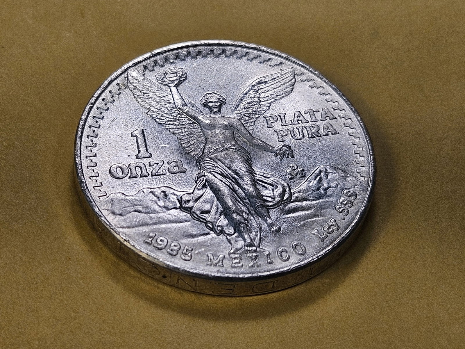 GEM Brilliant Uncirculated 1985 Mexico Silver Onza - 2