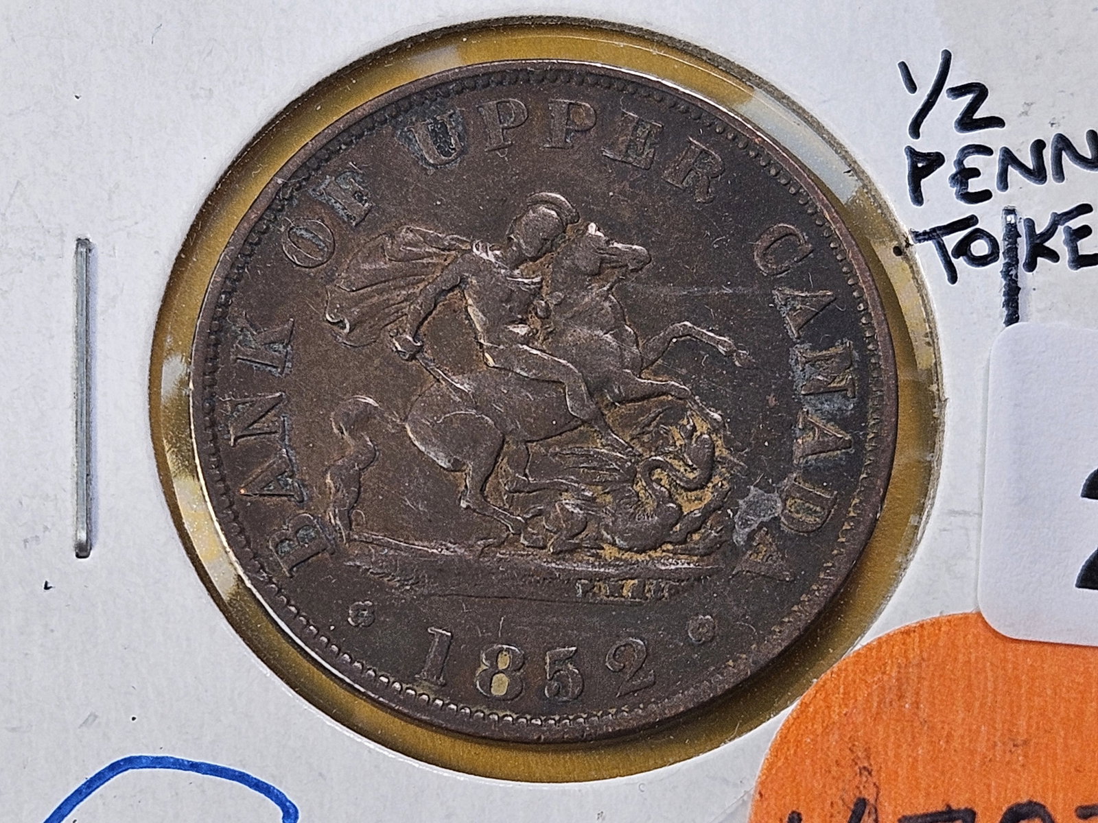 1852 Canada Half Penny Token: KM# 20