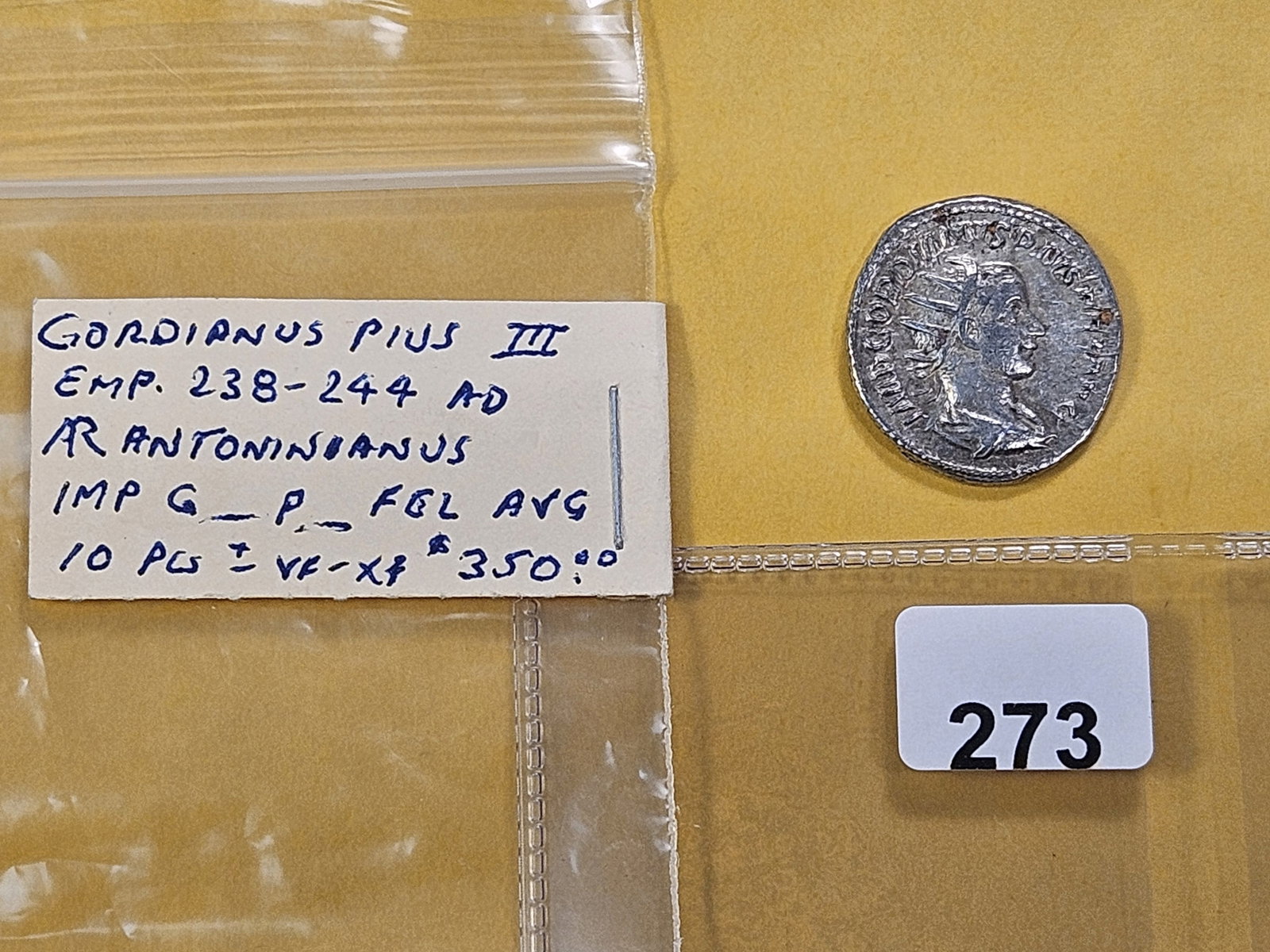 ANCIENT! 238-244 A.D. Roman Silver Coin - 2