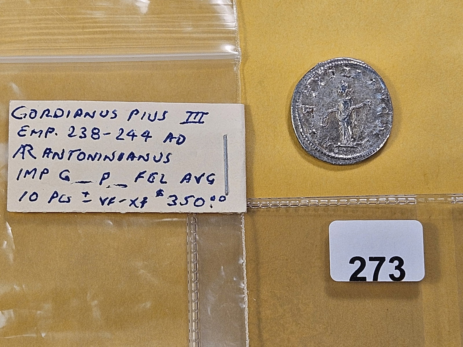ANCIENT! 238-244 A.D. Roman Silver Coin - 3