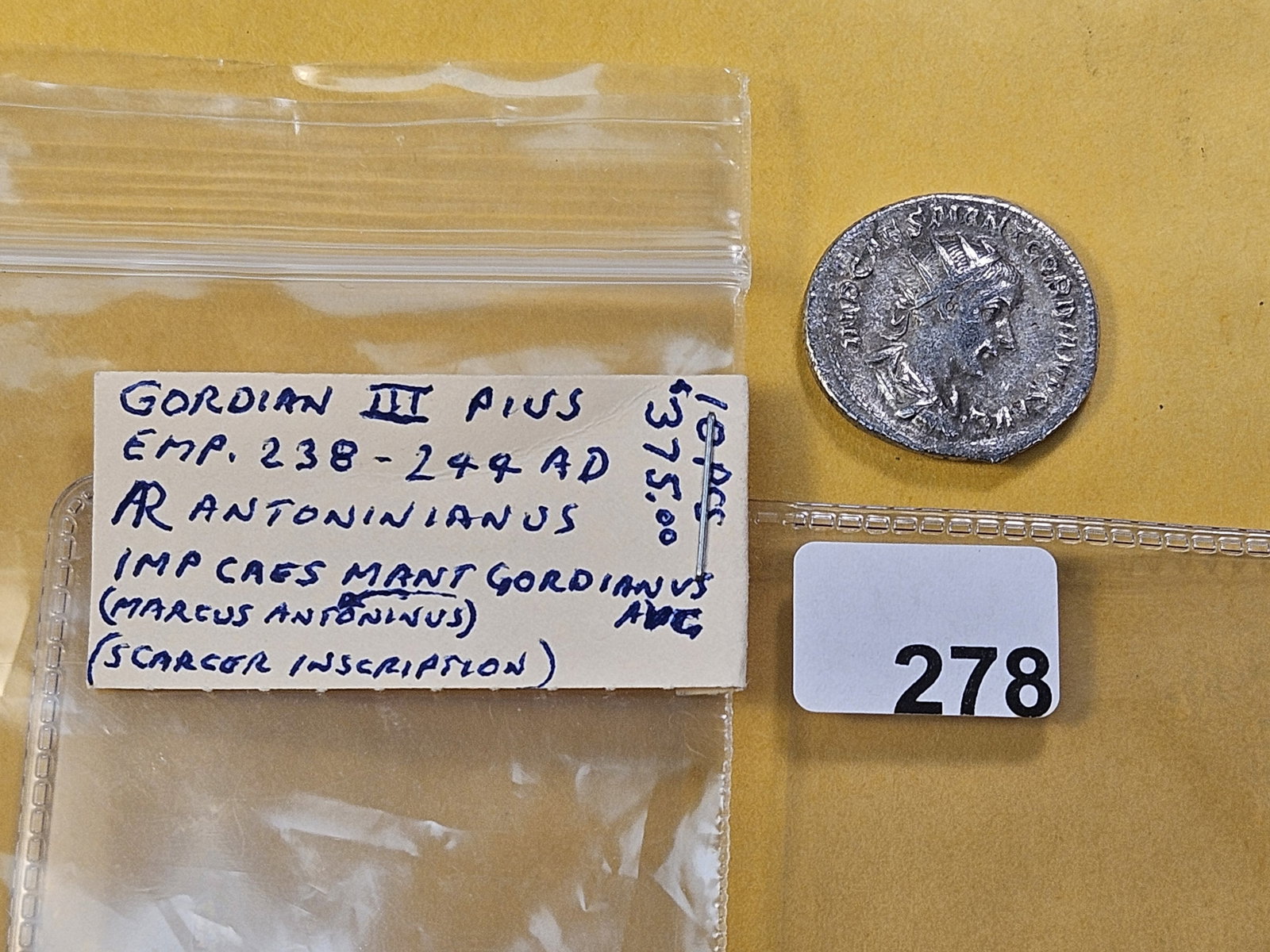 ANCIENT! 238-244 A.D. Roman Silver Coin - 2