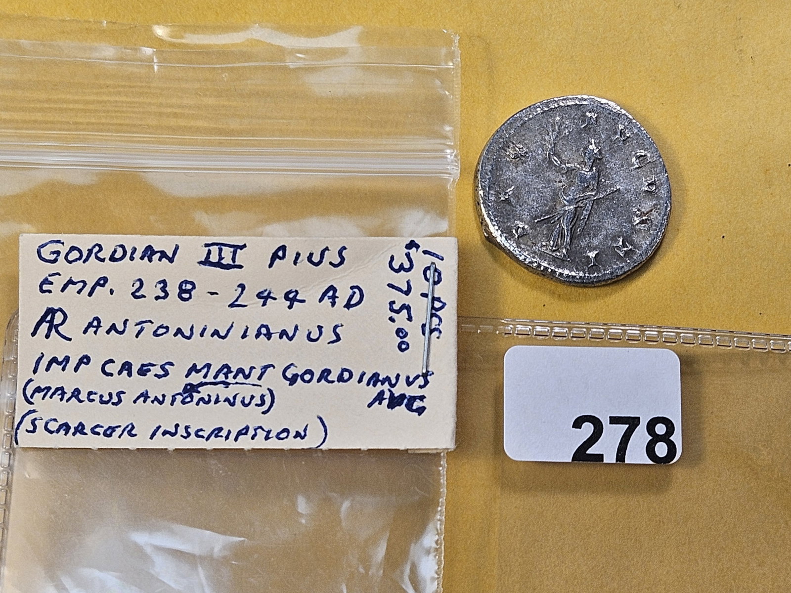 ANCIENT! 238-244 A.D. Roman Silver Coin - 3