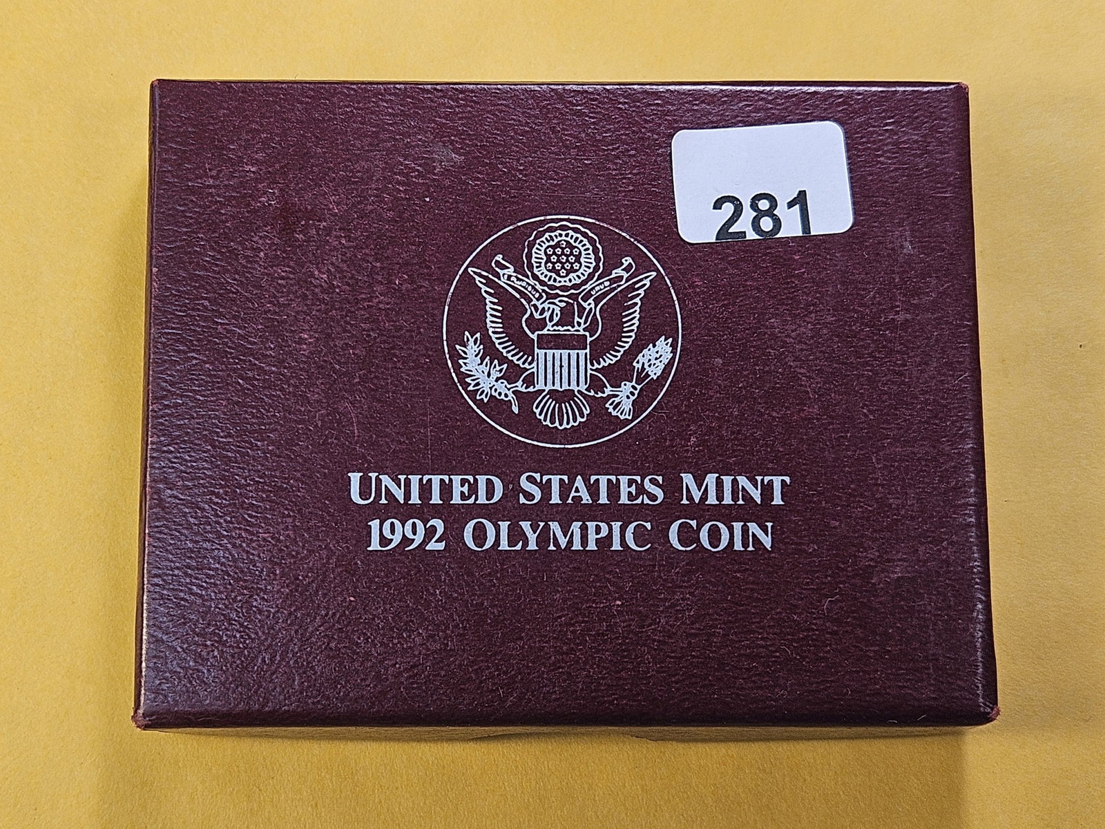 US Mint 1992 Commemorative Silver Dollar: 1992 Olympics. In Original Government Packaging with Certificate of Authenticity