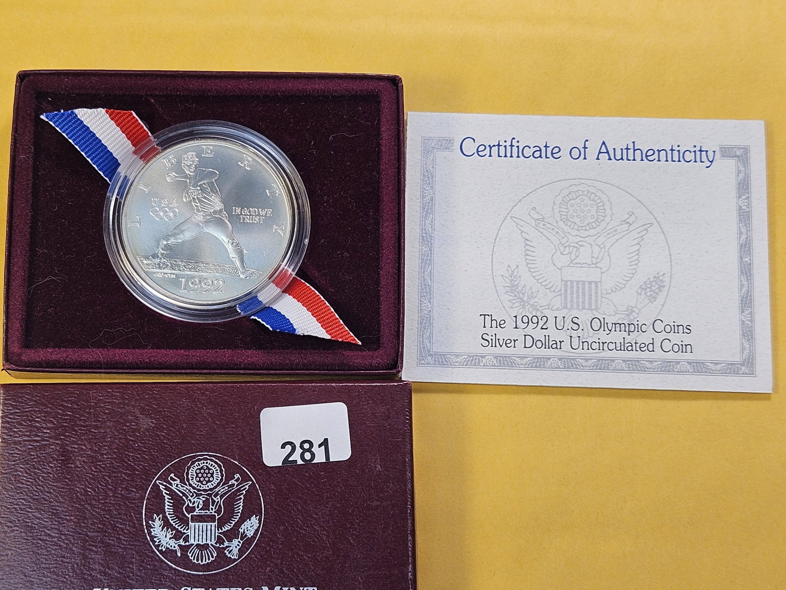 US Mint 1992 Commemorative Silver Dollar - 4