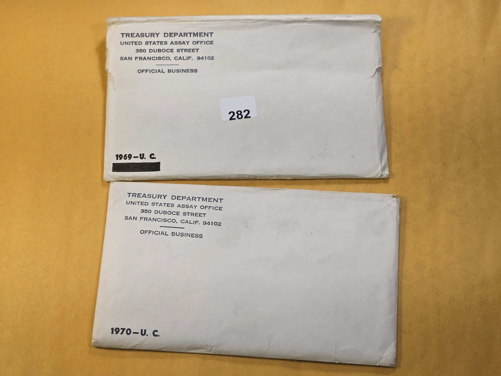 Two US Mint Silver Uncirculated Coin Sets: 1969 and 1970. In Original Envelopes