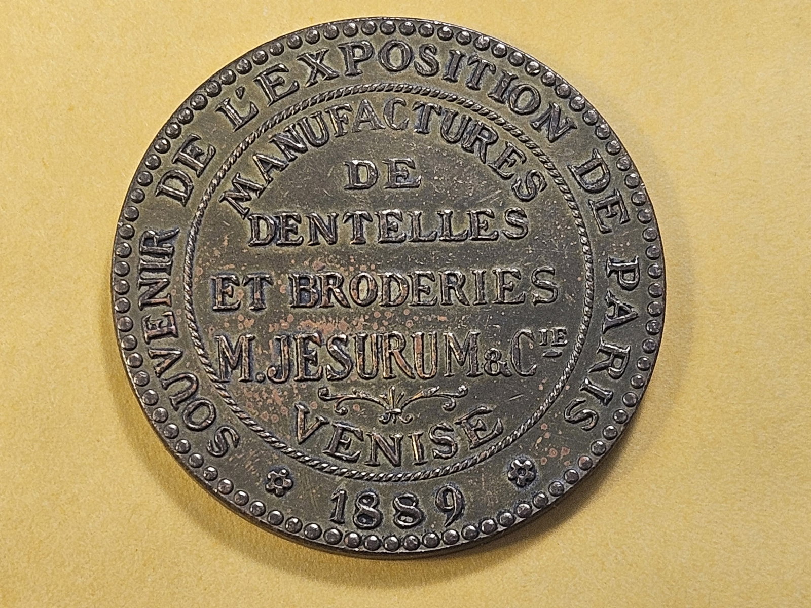 1889 Paris Exposition Souvenir Token - 4