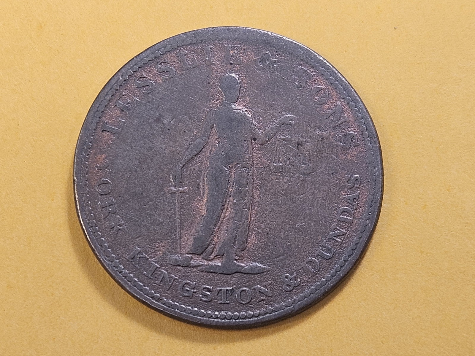 1824 Merchants Storecard Token: Lesslie and Sons. Ontario, Canada