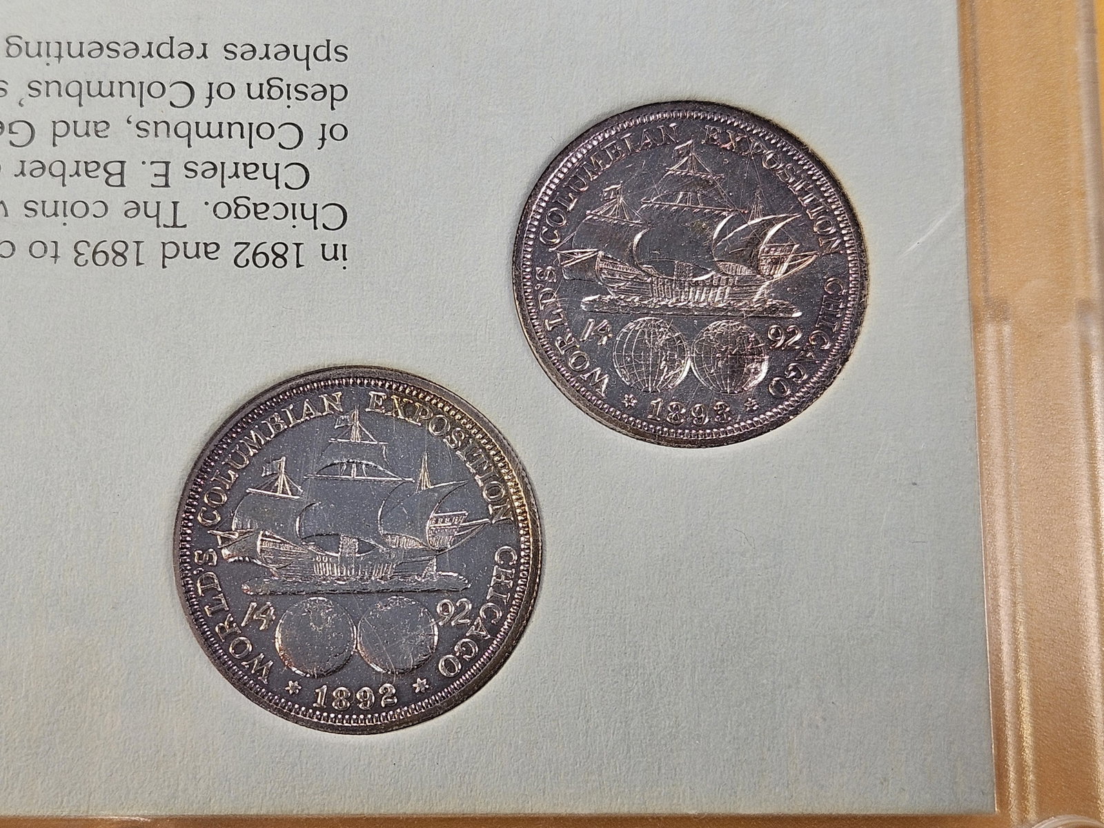 Two Columbian Commemorative Silver Half Dollars - 3
