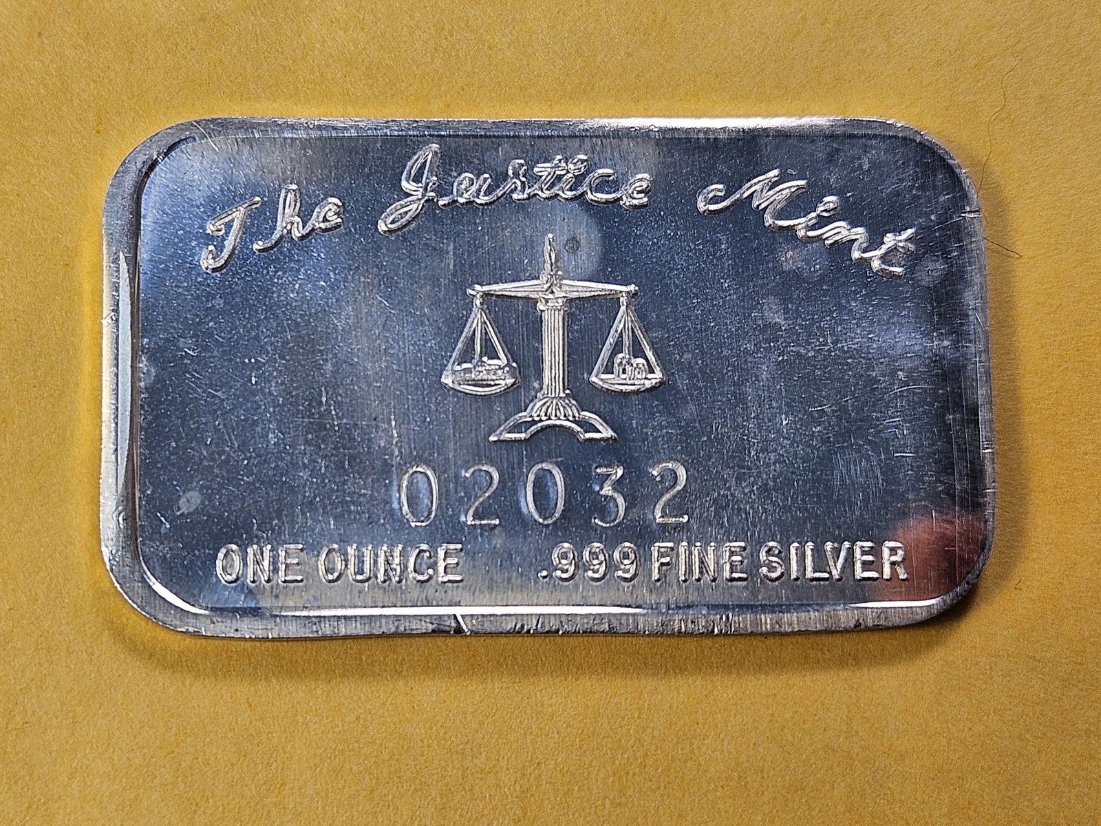 One Troy Ounce .999 Fine Silver Bar: The Justice Mint. Ruffled Grouse