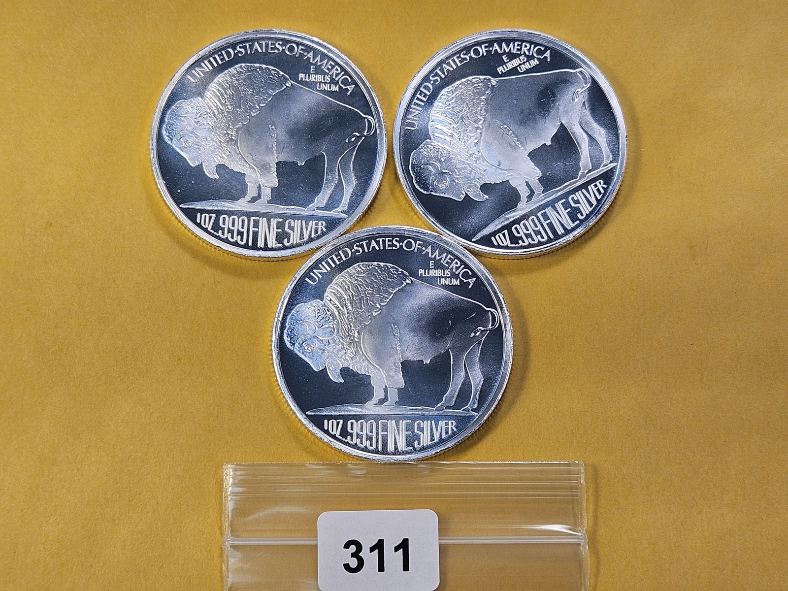 Three 1-Troy Ounce .999 Fine Silver Rounds - 3