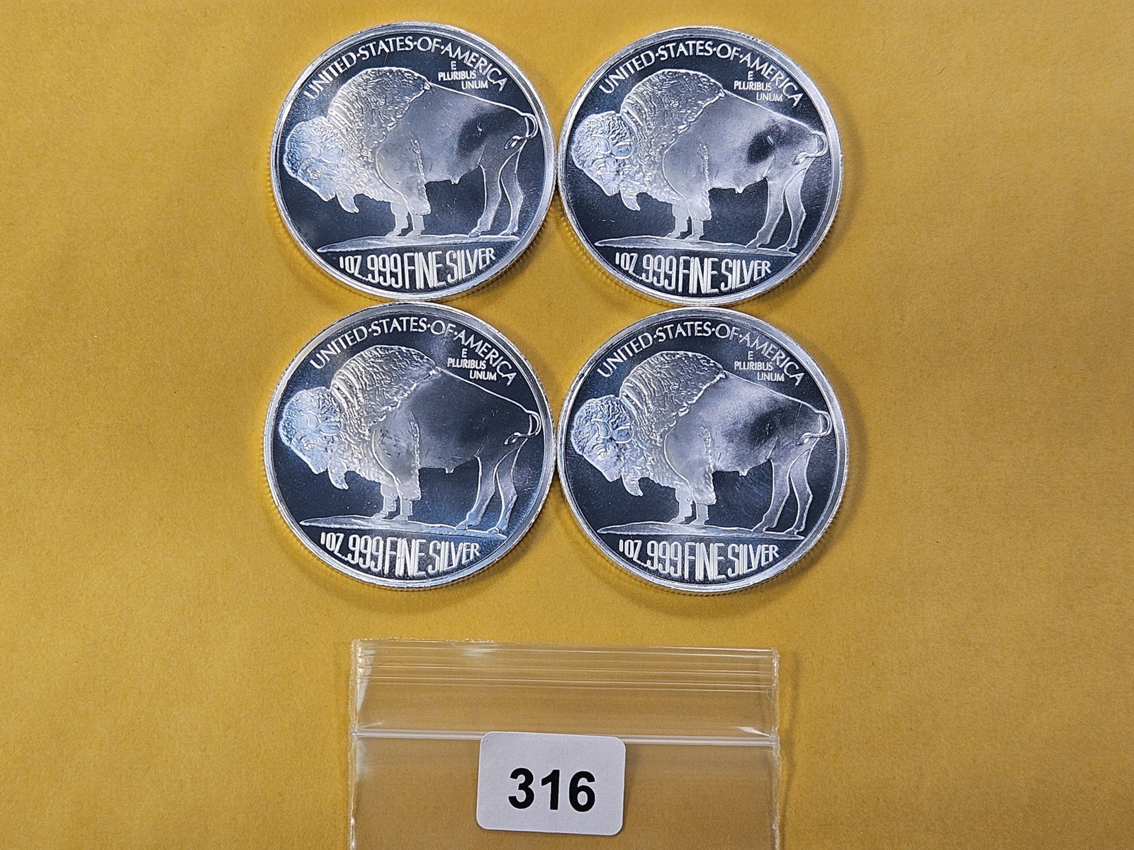 Four 1-Troy Ounce .999 Fine Silver Rounds - 3
