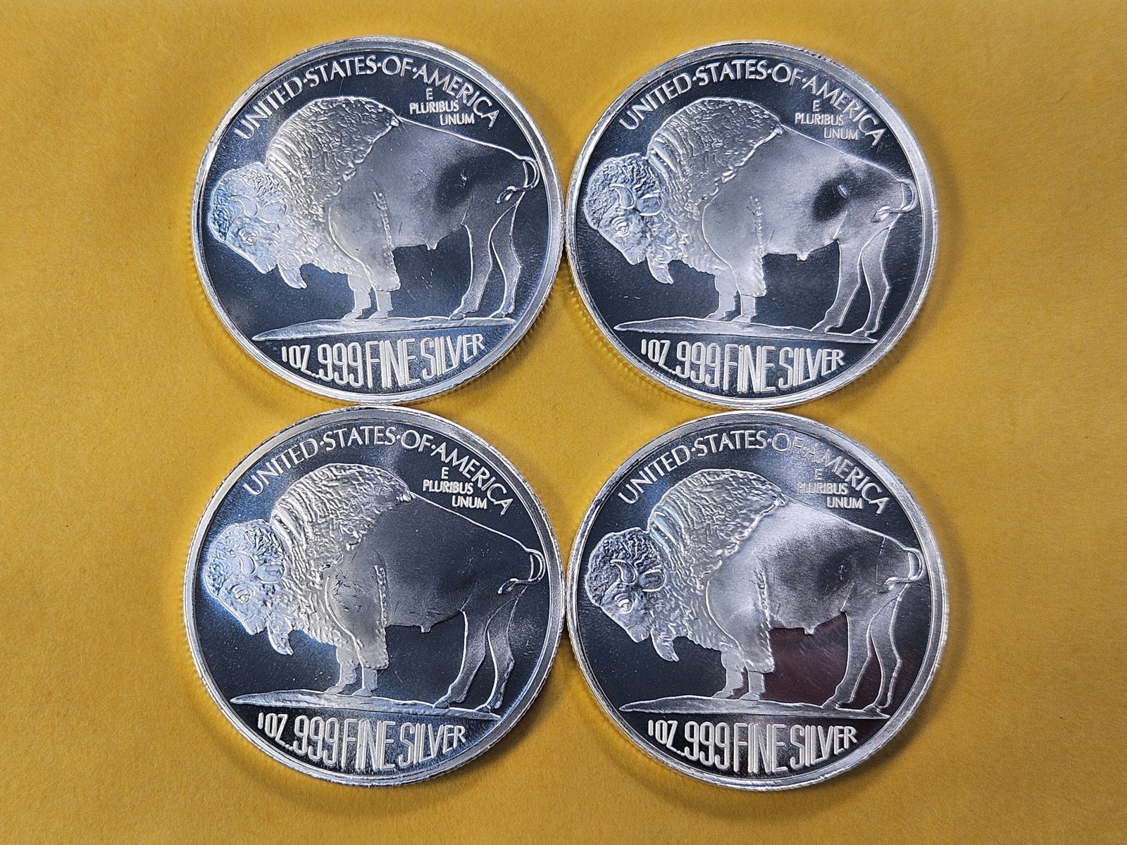 Four 1-Troy Ounce .999 Fine Silver Rounds - 4