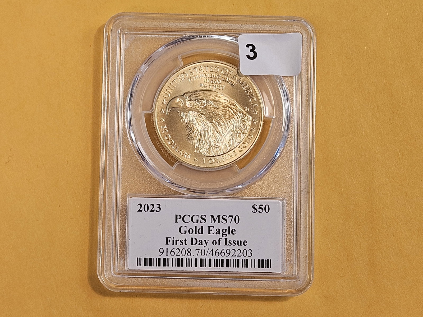 GOLD! PERFECT! PCGS 2023 American $50 Gold Eagle in Mint State 70 - 2