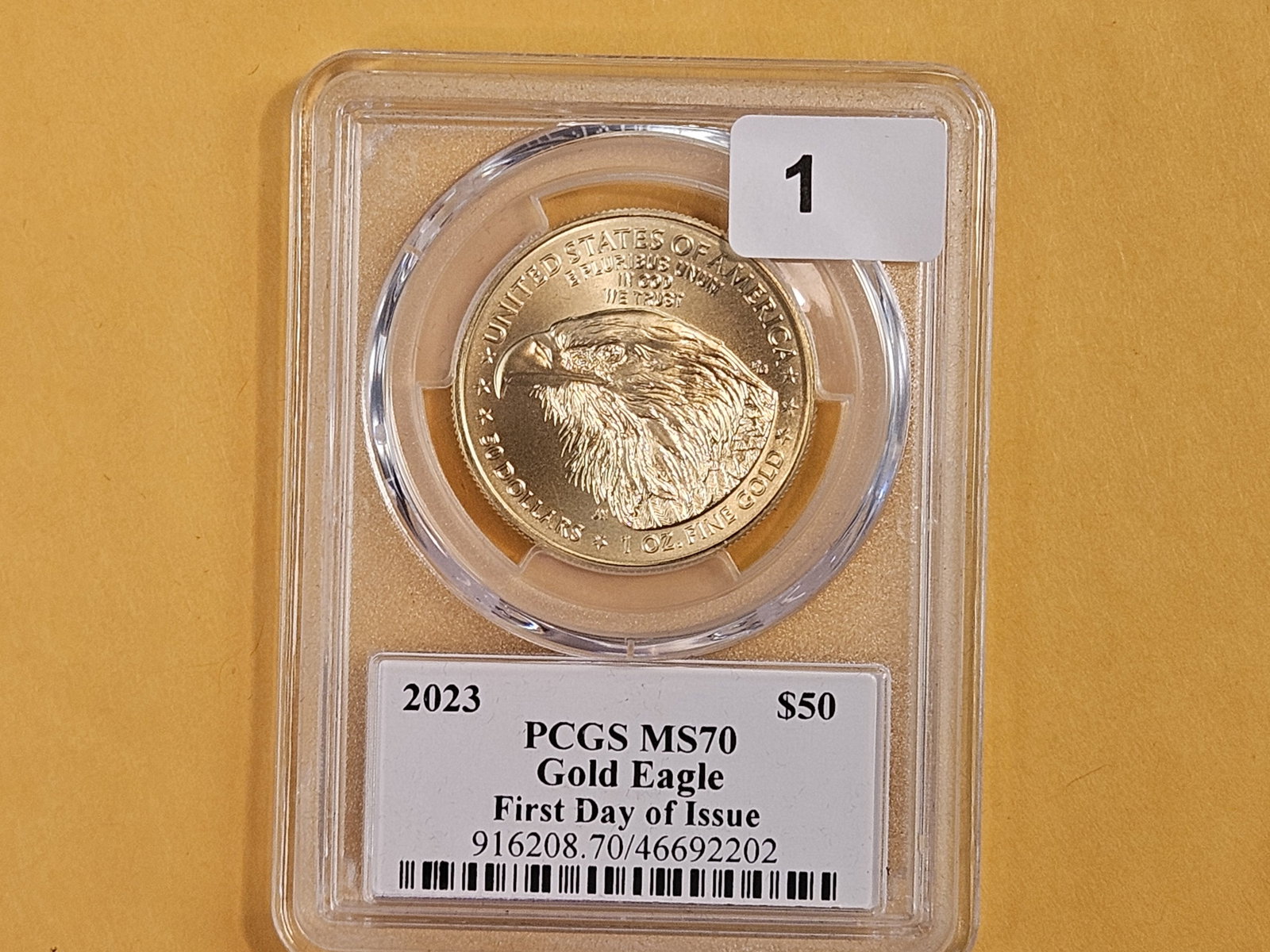 GOLD! PERFECT! PCGS 2023 American $50 Gold Eagle in Mint State 70 - 2
