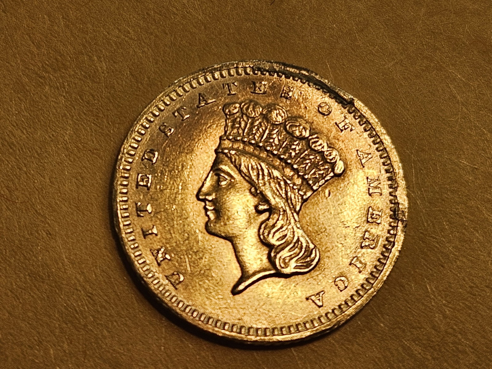 GOLD! Brilliant AU-BU 1862 Gold Dollar - 3