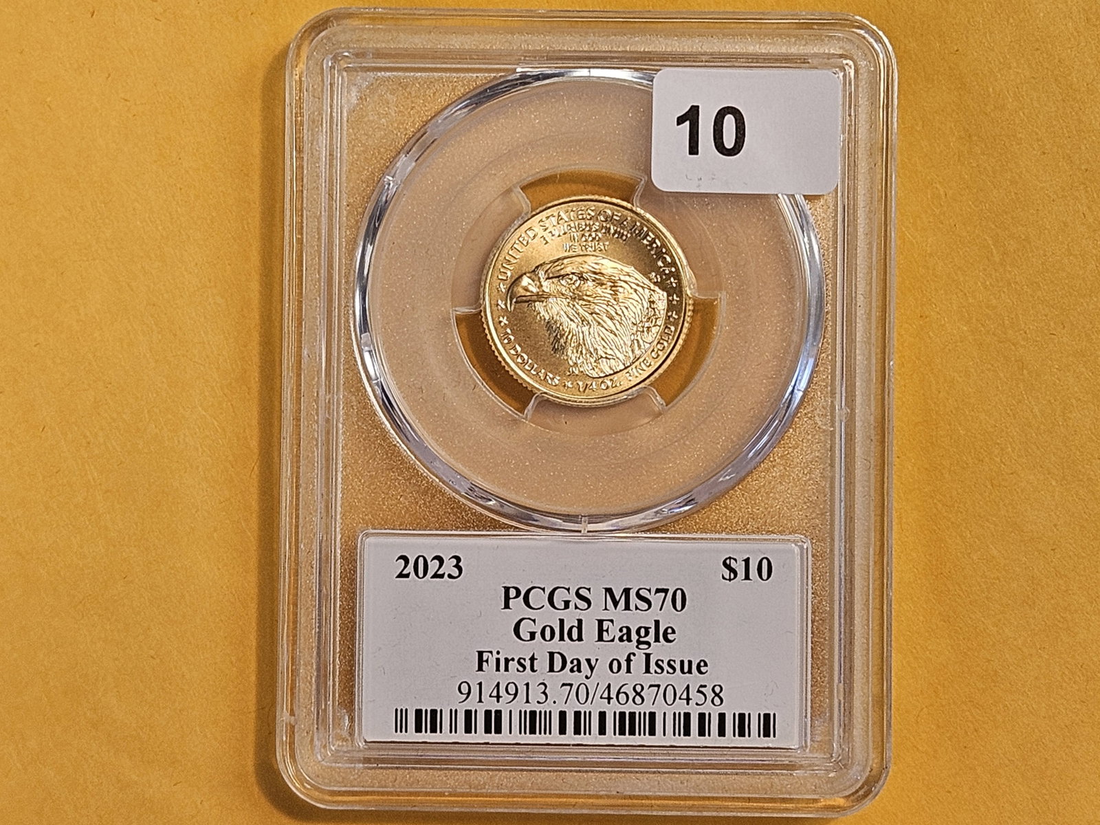 GOLD! PERFECT! PCGS 2023 American $10 Gold Eagle in Mint State 70 - 2
